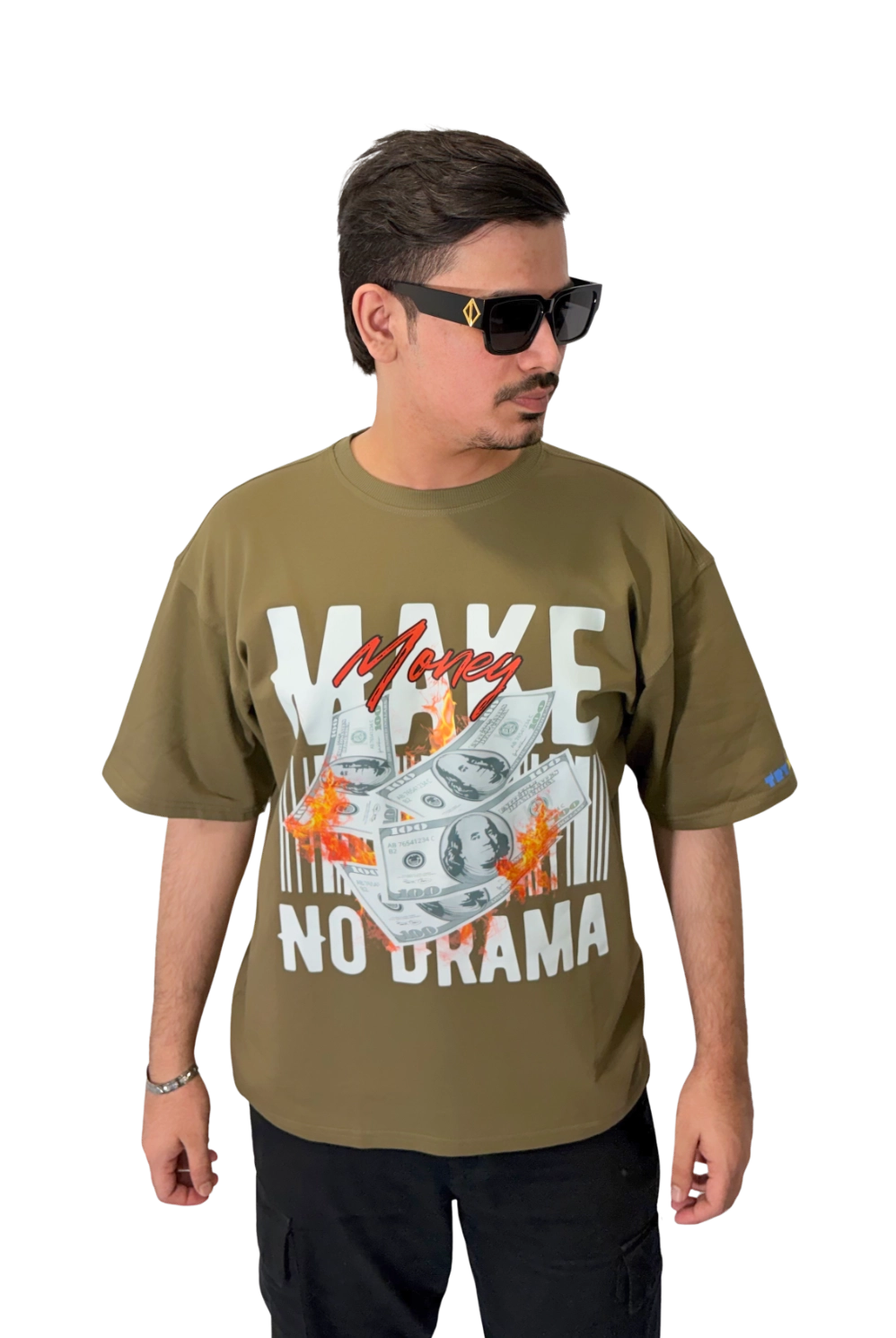 Oversized Bage Green – MAKE MONEY NO DRAMA