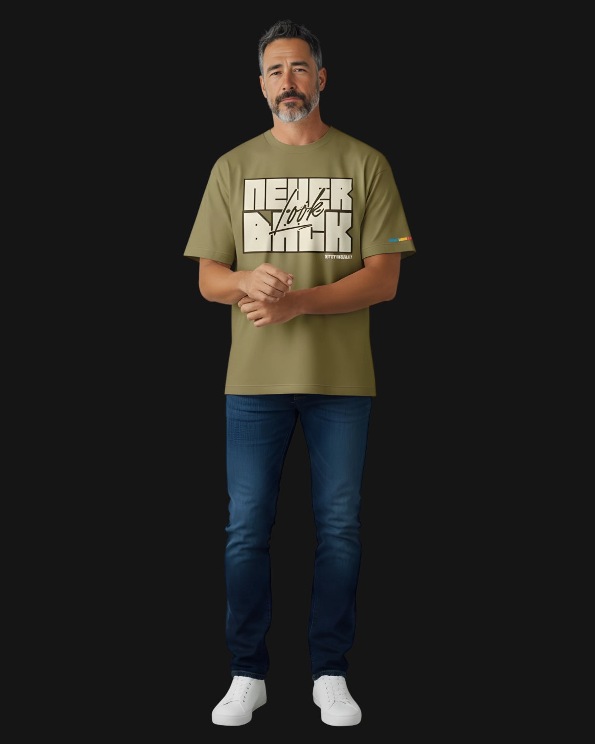 Oversized BAGE GREEN - NEVER LOOK BACK GREEN