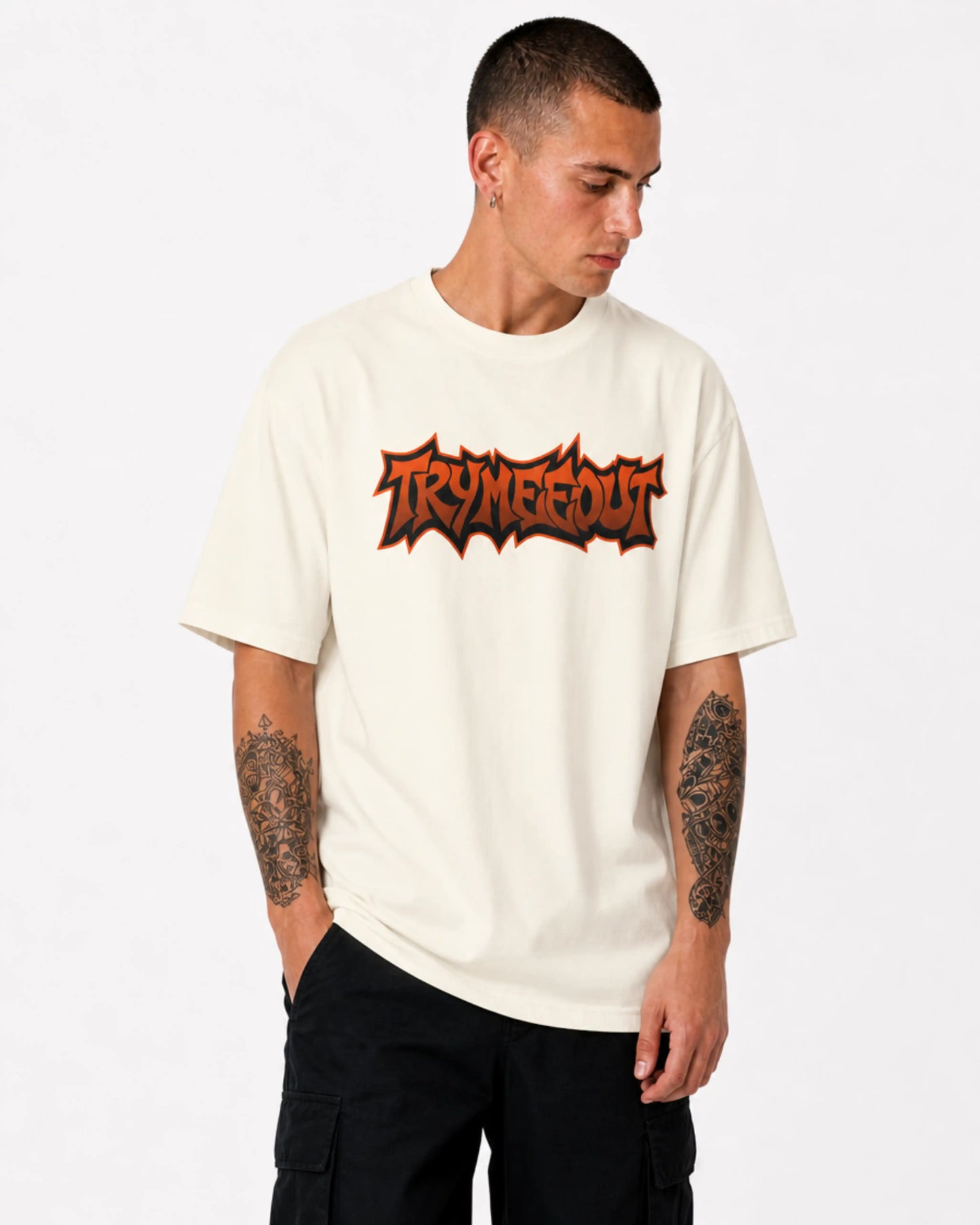 TRYMEEOUT Orange Distorted Graffiti