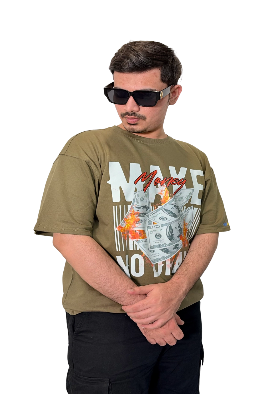 Oversized Bage Green – MAKE MONEY NO DRAMA