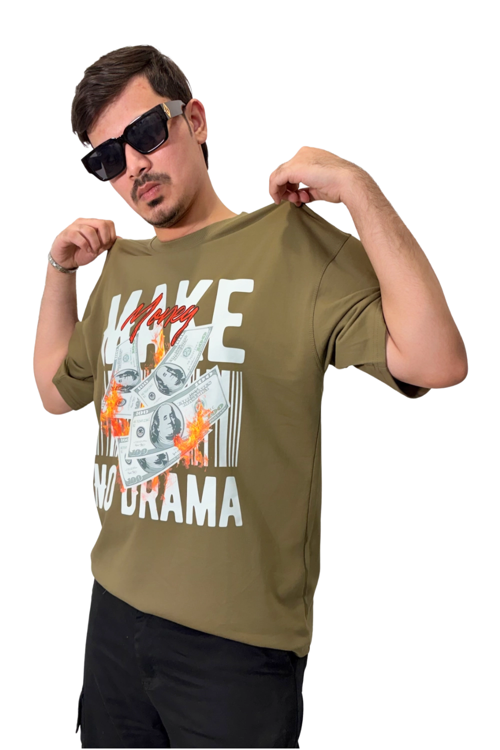 Oversized Bage Green – MAKE MONEY NO DRAMA