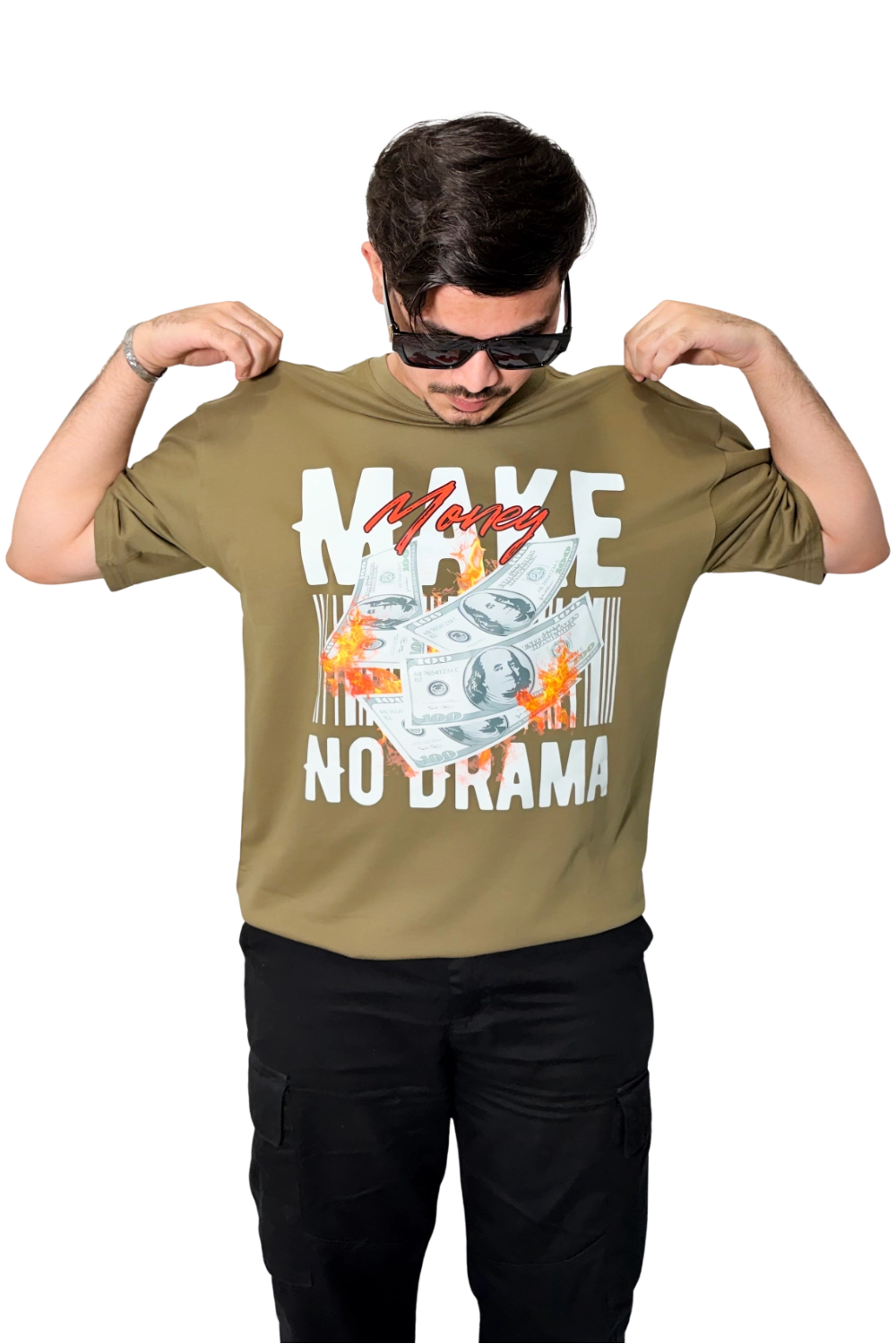 Oversized Bage Green – MAKE MONEY NO DRAMA