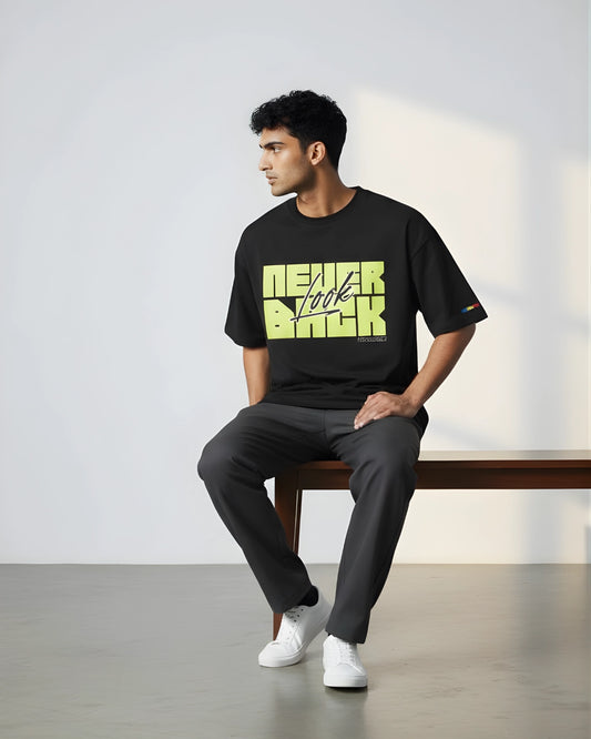 Oversized Black - NEVER LOOK BACK NEON