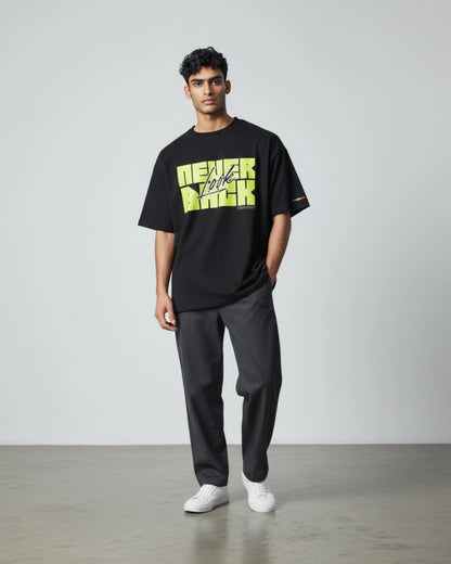 Oversized Black - NEVER LOOK BACK NEON