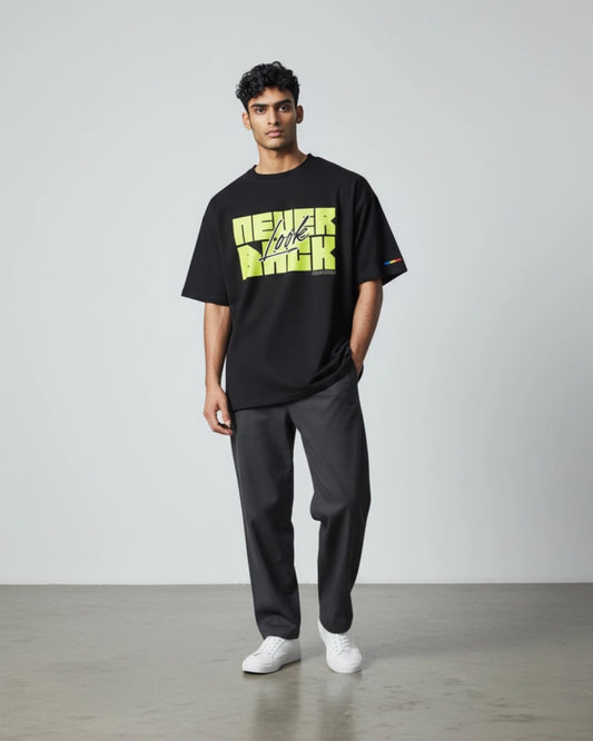 Oversized Black - NEVER LOOK BACK NEON