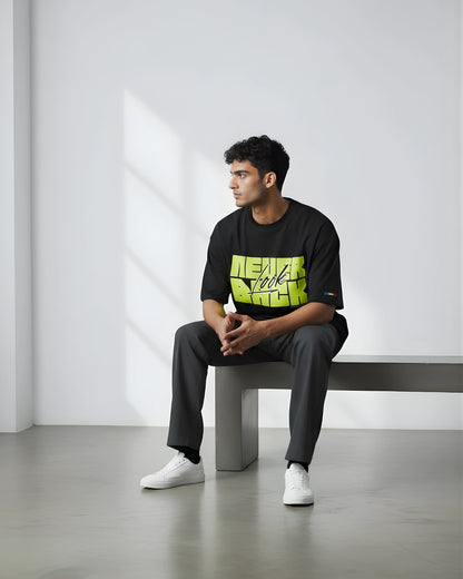 Oversized Black - NEVER LOOK BACK NEON