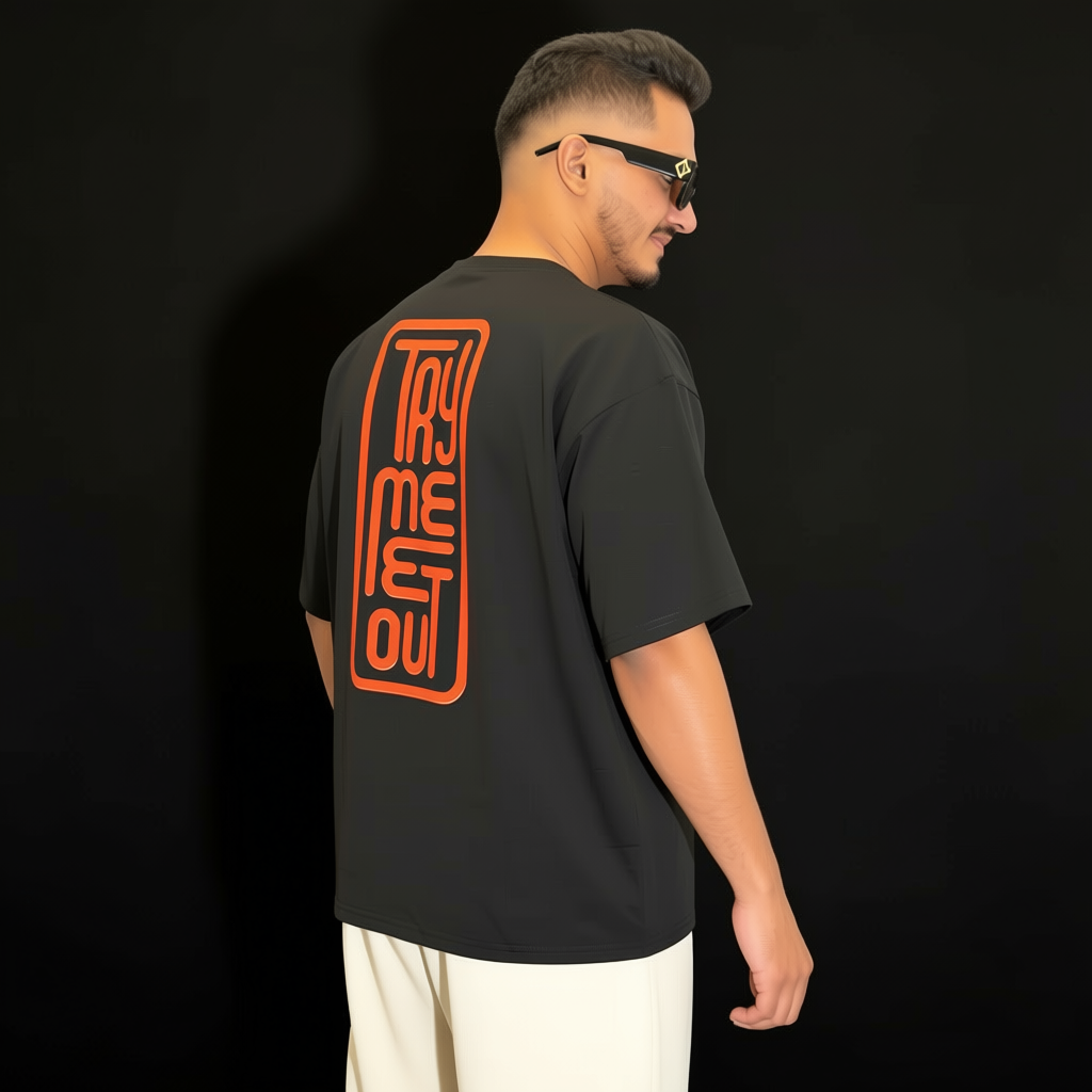 Oversized Black - TRYMEEOUT Vertical Graffiti