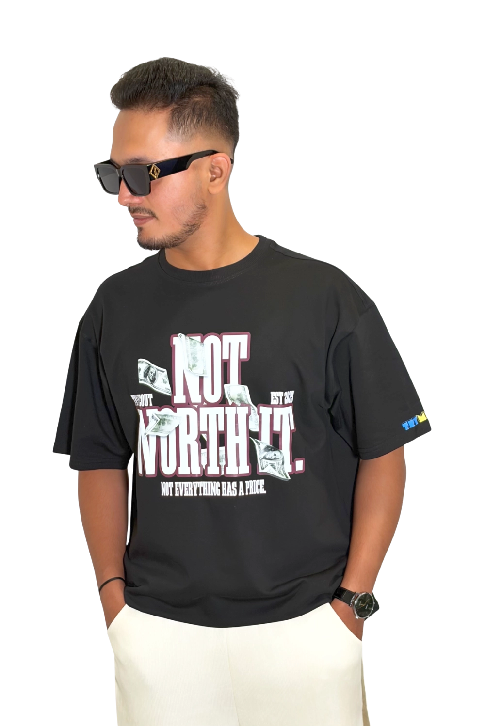 Oversized Black - NOT WORTH IT Graffiti