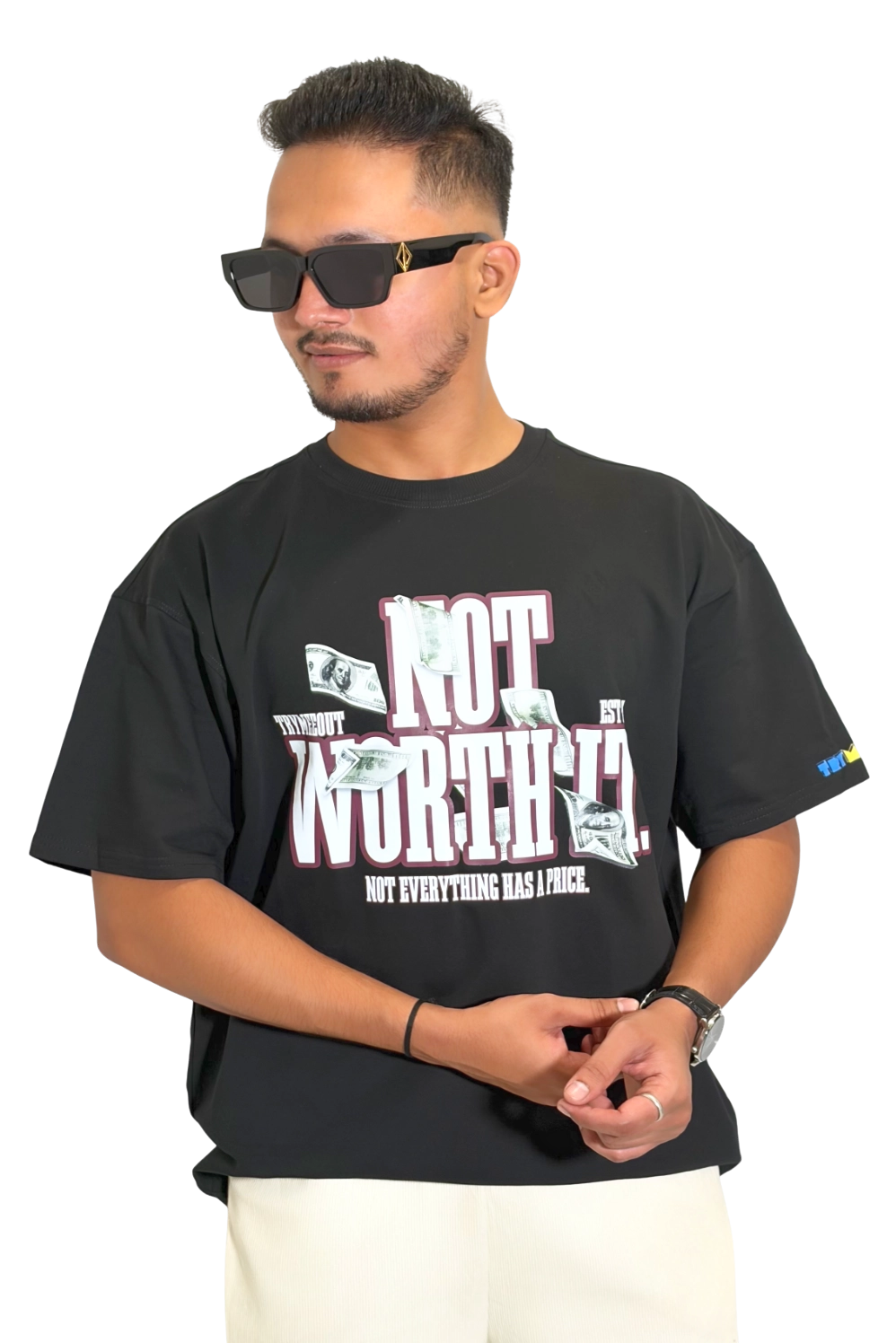 Oversized Black - NOT WORTH IT Graffiti