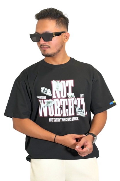 Oversized Black - NOT WORTH IT Graffiti