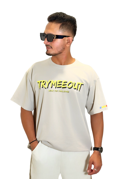 Oversized Grey – TRYMEEOUT WEAR THE CHALLENGE (ANIME YELLOW)