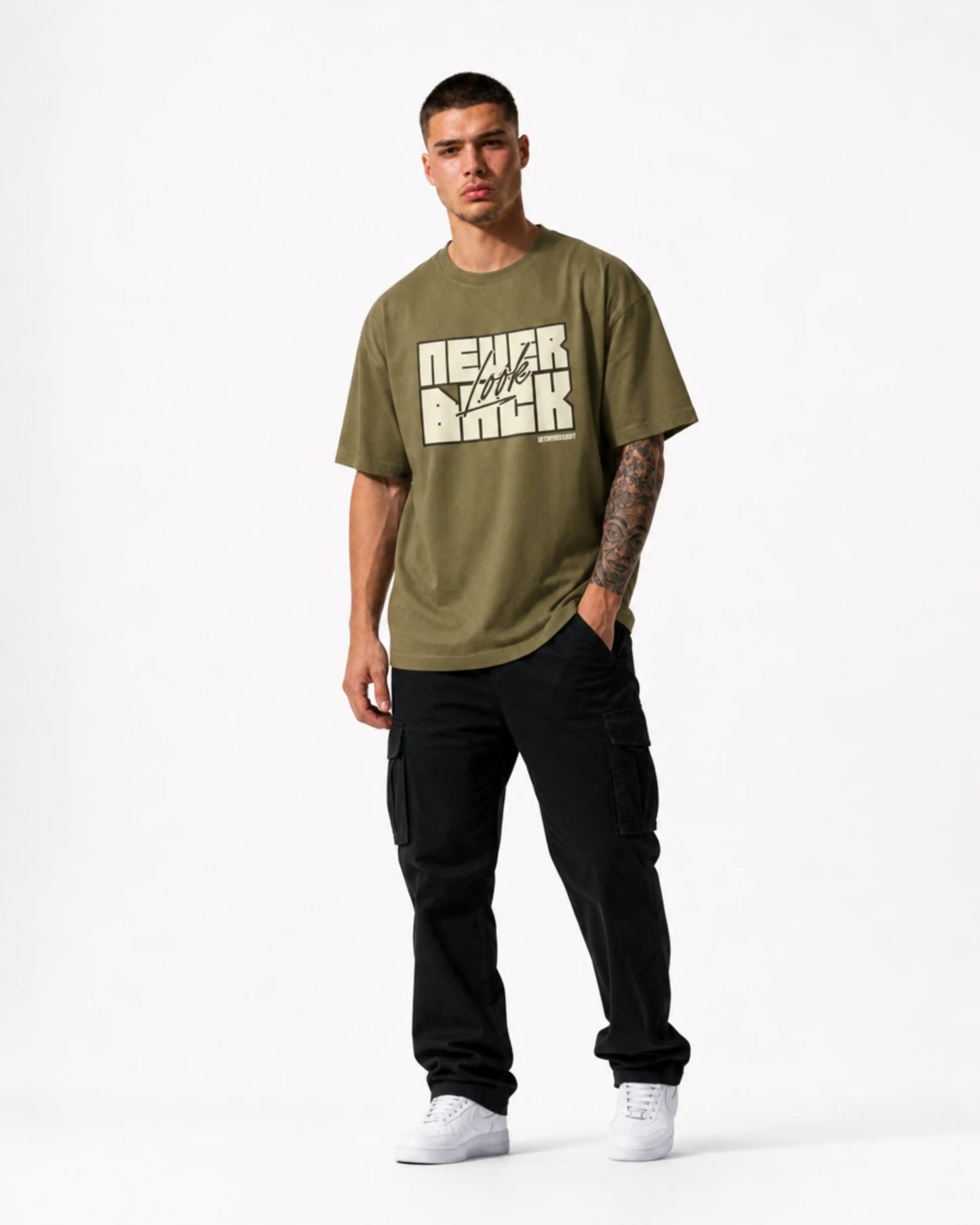 NEVER LOOK BACK BEIGE GREEN
