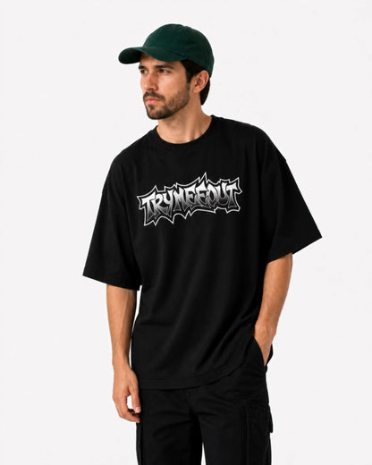 TRYMEEOUT Distorted Grey White Graffiti