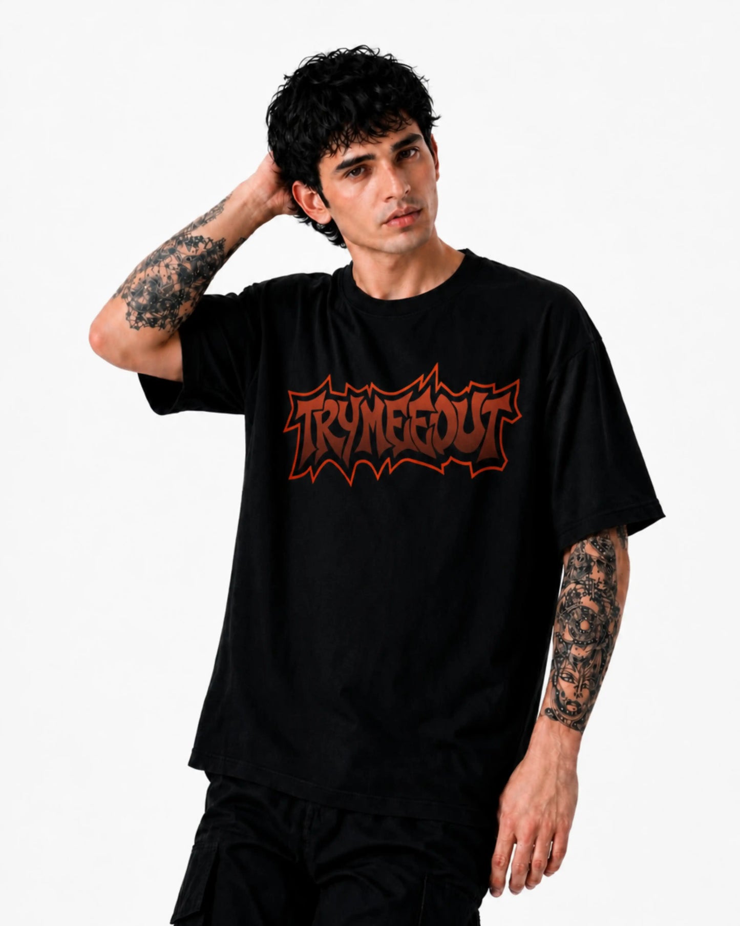 TRYMEEOUT Black Orange Graffiti