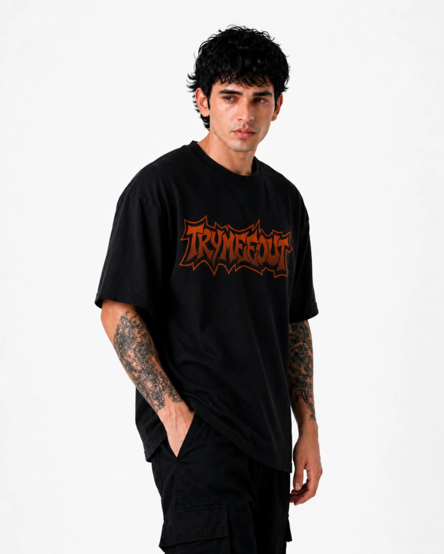 TRYMEEOUT Black Orange Graffiti