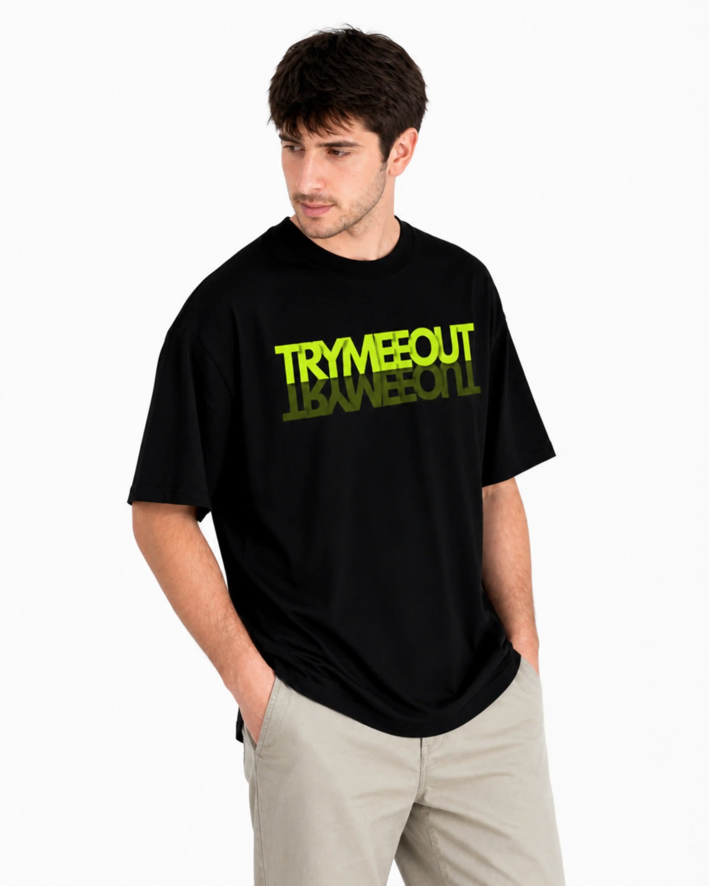 TRYMEEOUT Neon Green Graffiti