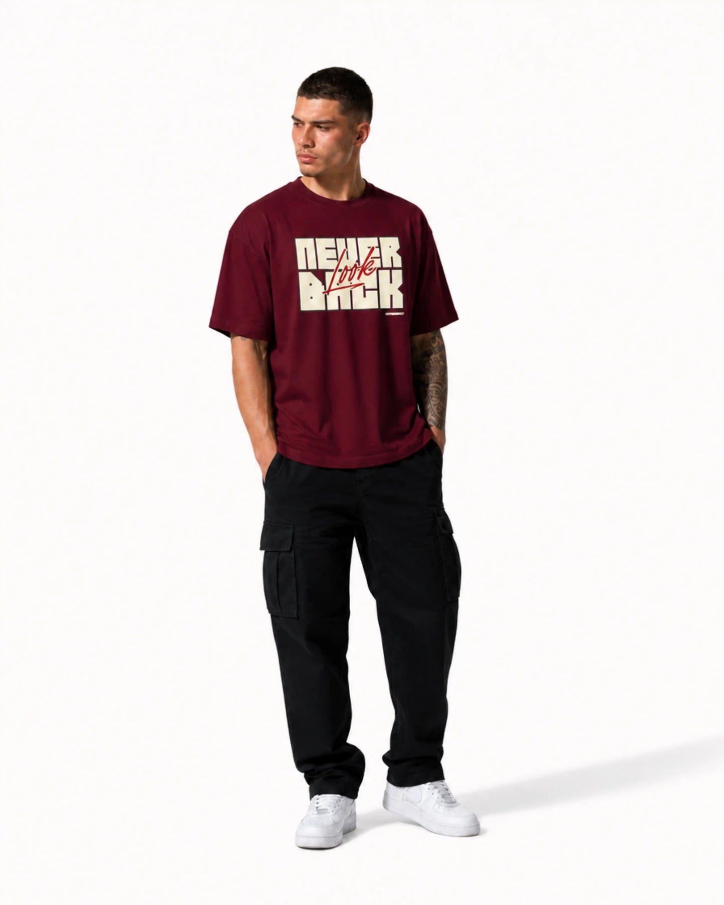 NEVER LOOK BACK MAROON