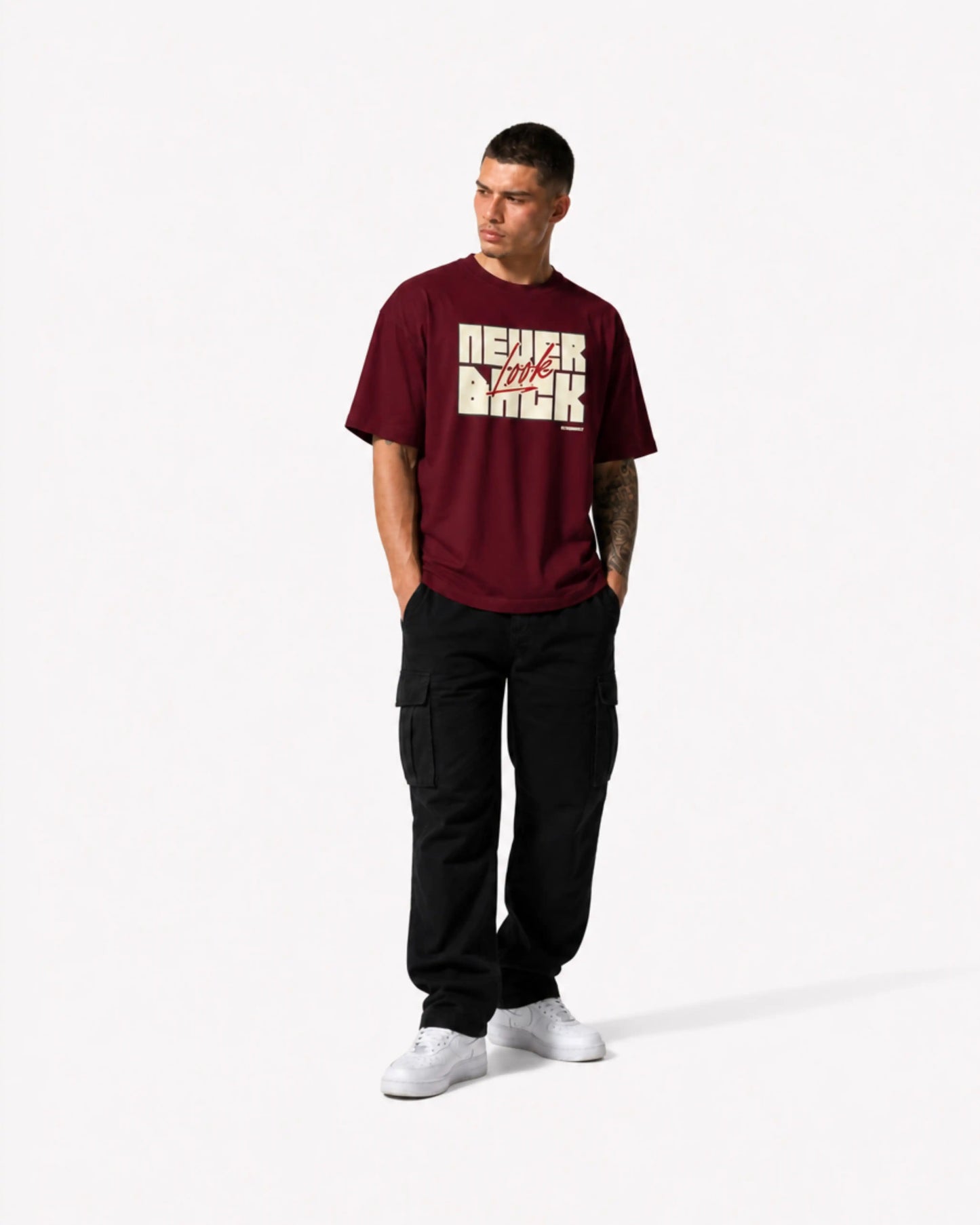 NEVER LOOK BACK MAROON