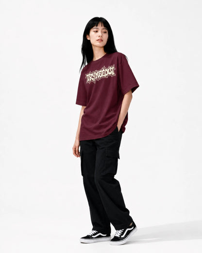 TRYMEEOUT Distorted GRAFFITI MAROON