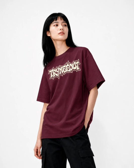 TRYMEEOUT Distorted GRAFFITI MAROON