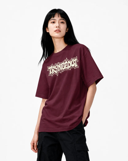 TRYMEEOUT Distorted GRAFFITI MAROON